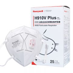 霍尼韦尔（Honeywell） H910V口罩KN95防雾霾pm2.5防尘工业粉尘打磨灰尘口罩带阀舒适透气男女独立装 H9101V带阀耳带式（25只装）