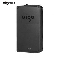 爱国者（aigo） HD806 1TB USB3.0移动硬盘黑色机线一体抗震防摔