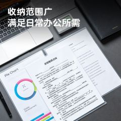 【全网低价】得力(deli)20只A4透明文件套 L型文件夹 单片两页式文件袋  票据收纳 文件快递袋 5705