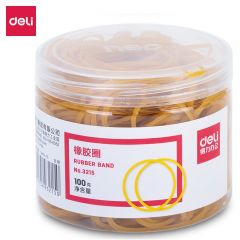 得力 3215橡胶圈(黄)(100g/筒)