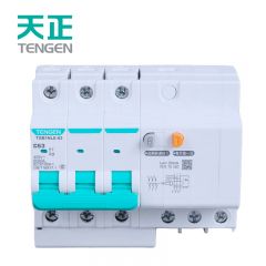 天正电气（TENGEN）TGB1NLE断路器63壳架空气开关带漏保C型 AC400V 3P C50 30mA C 现货