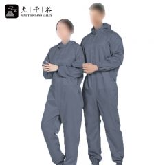 九千谷 防静电条纹连帽连体服灰色M5751