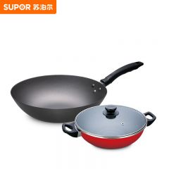 苏泊尔（SUPOR） 耐用锅具套装 炒锅30cm+汤火锅26cm VTP1634T