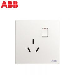 ABB 轩致系列一开三孔带开关空调插座AF228白色