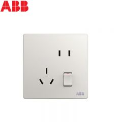 ABB 轩致系列一开五孔开关插座面板AF225白色