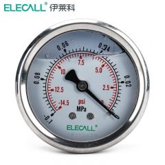 伊莱科（ELECALL) 耐震压力表轴向（优质款） YTN-60Z 0-1MPa