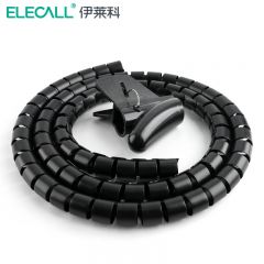 伊莱科（ELECALL） 新型理线管(带夹子) φ22MM 1.5米/条黑色