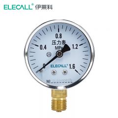 伊莱科（ELECALL） 普通压力表 Y-60 0-1.6MPa