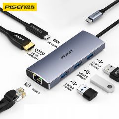 品胜（pisen） 拓展坞 NJ-TC12 typec扩展 6合1 商务款 USB3.0*3 深空灰 个