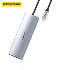 品胜（pisen） 扩展坞 PGM-HB02 Type-C USB-C转千兆网口网线转接头 HDMI雷电3/4 灰色 个