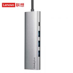 联想（Lenovo） 分线器 Type-C扩展坞 USB3.0 RJ45千兆网口转换器 LC05-R 银色 个