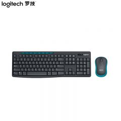 罗技（Logitech）无线键鼠套装2.4G接收器 MK275 黑蓝色