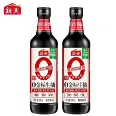 海天 O金标生抽500ml*2瓶 零添加酱油特级点蘸卤味烹饪凉拌炒菜提味提鲜调味