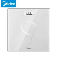 美的（Midea)   体重秤精准小型耐用健康电子秤女生健身减肥脂肪运动减重提醒智能 Led显示白色MO-CW5一台