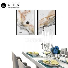 九千谷2023餐厅装饰画现代轻奢卧室沙发客厅背景墙遮挡壁画挂画晶钻画