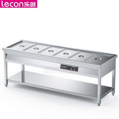 乐创（lecon） 商用保温售饭台 6格不锈钢快餐保温台食堂售饭台 LC-J-SCT06