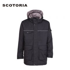 斯卡地尔（SCOTORIA） TM823 冬季长袖工作服 工衣工服劳保服涤棉工人棉防寒服 黑色