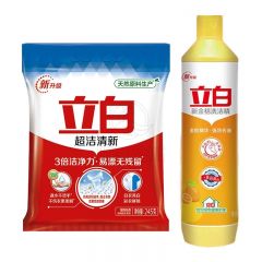 立白 新金桔洗洁精 408g*1瓶+ 立白 超洁清新洗衣粉 245g*1袋 洗洁精+洗衣粉 653g