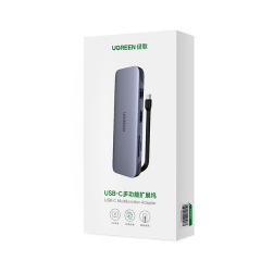 绿联 Type-C转HDMI+VGA+千兆网卡+3口USB+读卡器带PD(收线款) CM286 /个